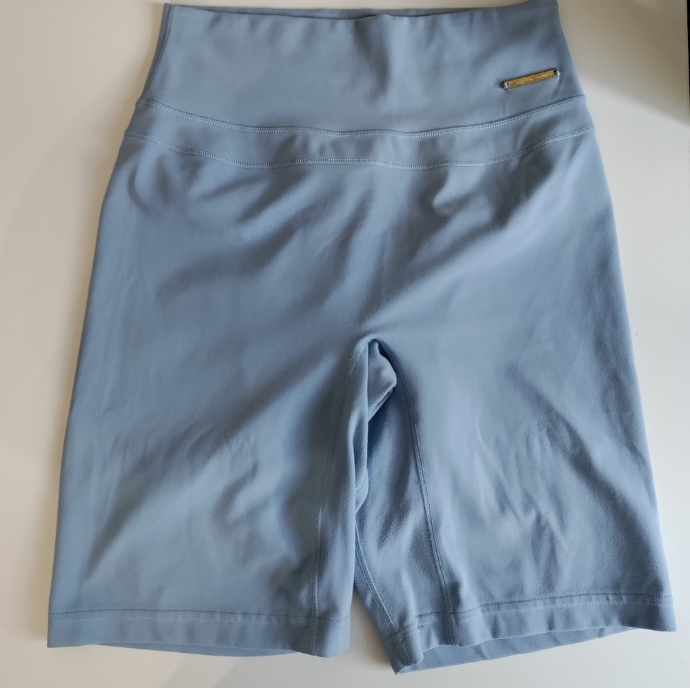 Gymshark Light Blue High-Waist Biker Shorts